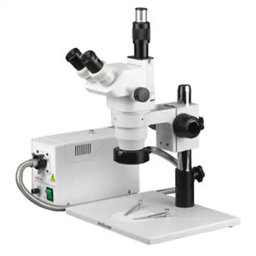 Amscope Zm-1Tz3-For 2X-180X Microscope à zoom stéréo avec éclairage annulaire à fibre optique