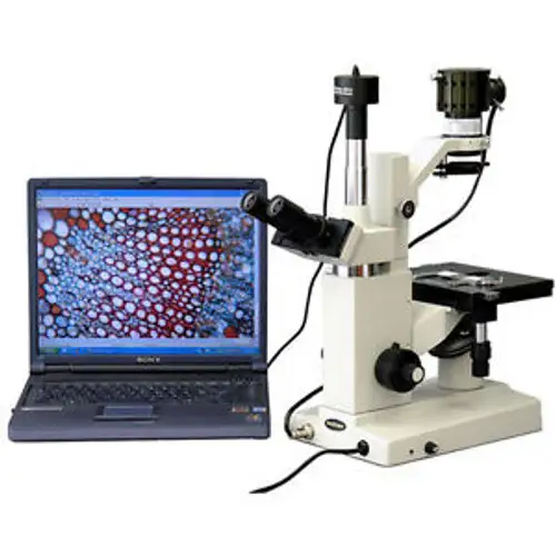 Amscope In200Ta-10M Inverted Tissue Culture Microscope 40X-640X + 10Mp Camera