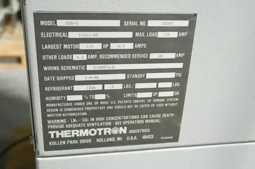 Thermotron Cytogenetic Drying Chamber CDS-5