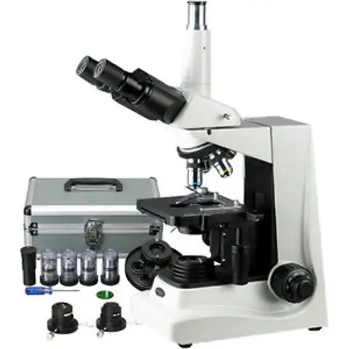 Amscope T600A-Pct-Dk Phase Contrast Darkfield Trinocular Microscope 40X-1600X