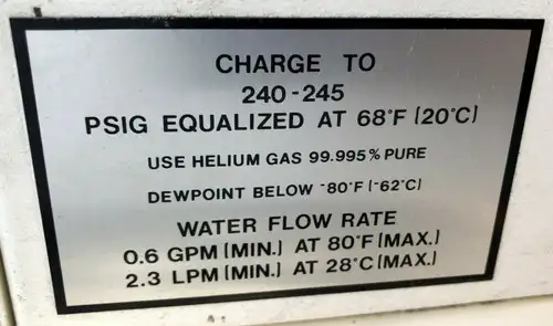 Apd Cryogenics Hc-2 Compressor Running Pressure 310-330 Psi Laboratory