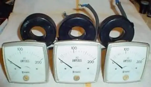Cr082 Crompton 200 Amp Ac Panel Meters W/ Current Transformers X3
