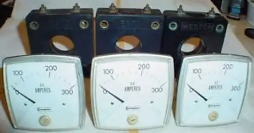 Cr083 Crompton 300 Amp Ac Panel Meters W/ Current Transformers X3