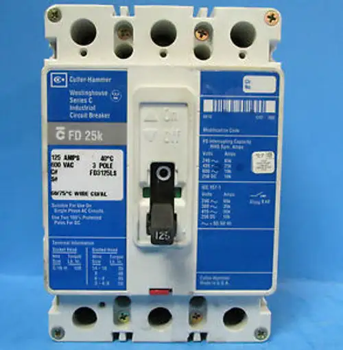 Cutler-Hammer 125 Amp 3 Pole Circuit Breaker Cat No. Fd3125Ls ..... Vc-25