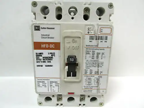 Cutler-Hammer 3 Pole 50 Amp Hfddc3050 Circuit Breaker ....... Vc-16
