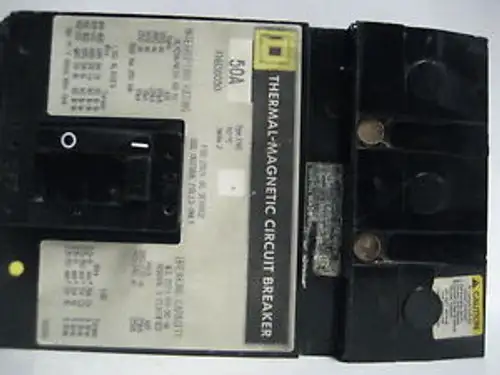 Square D 50 Amp 3 Pole Series 2 Circuit Breaker Fhb36050 Qq-35A