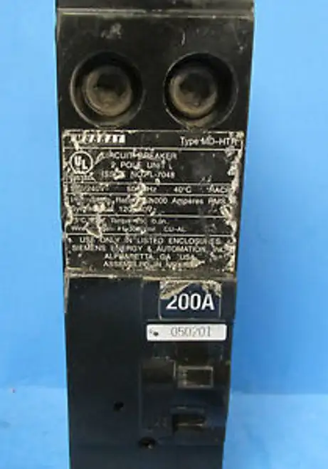 Murray Type Md-Htr 2 Pole 200 Amp Circuit Breaker ...... Wi-84