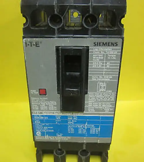 Siemens 125 Amp 3 Pole Circuit Breaker Type Ed6 Ed63B125 Rr-79