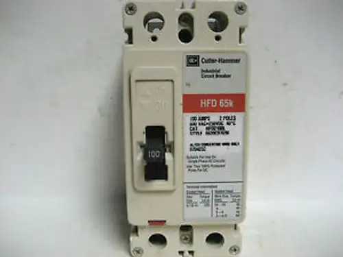Cutler-Hammer 100 Amp 2 Pole Circuit Breaker Hfd2100L Gg-08