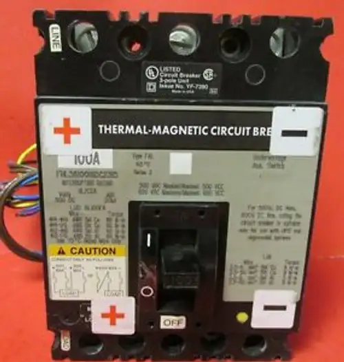 Square D 100A 3 Pole Fhl3610016Dc2315 Breaker W/Aux And Undervoltage Vs-252