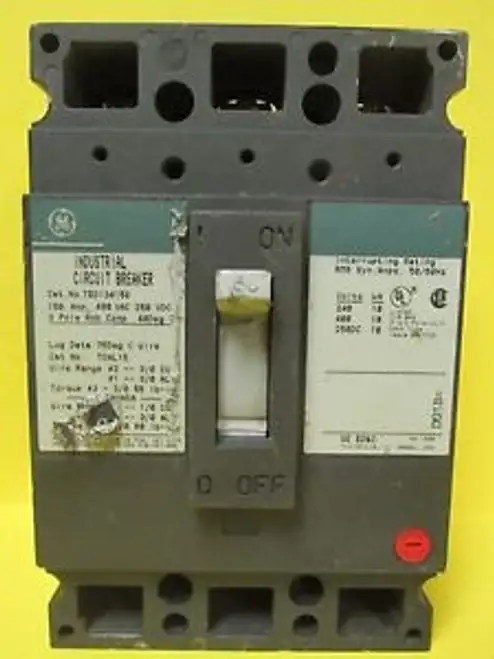 General Electric 150 Amp 3 Pole Ted134150 Circuit Breaker .......... Vd-08