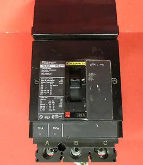 Square D 25 Amp 3 Pole Circuit Breaker Hga36025 .... Vc-181