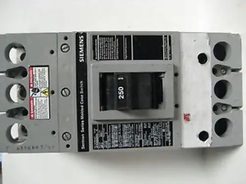 Siemens Sentron Series Molded Case Switch 250Amp 3Pole 600V. Aa-65