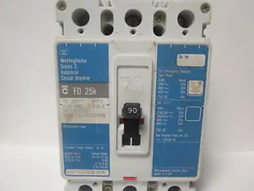 Westinghouse 3 Pole 90 Amp Type Fd 25K Circuit Breaker Fd3090 .......Yb-201