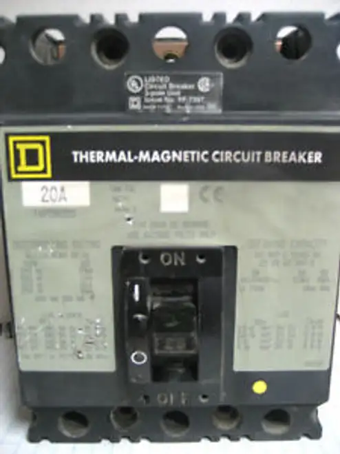 Square D 20 Amp 3 Pole Breaker Fcp34020 C-31D
