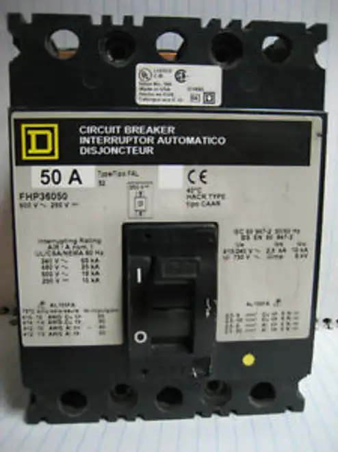 Square D 50 Amp 600Vac 3 Pole Fhp36050 R-08A