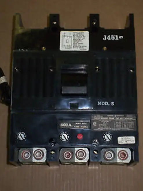 Ge Tjk 3 Pole 400 Amp Tjk636F000-Tfksta8 24V Dc Shunt Circuit Breaker Tjk636F400