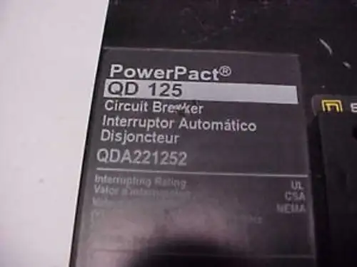 Square D Powerpact Qd125 Circuit Breaker C-306