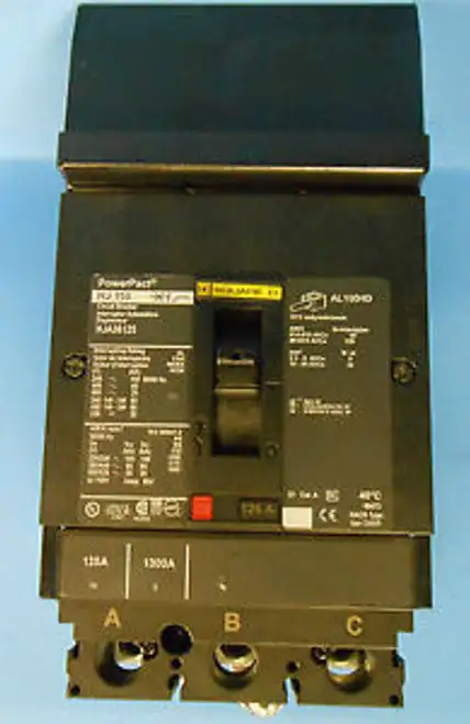 Square D Type Hj 150 Hja36125 3 Pole 125 Amp Circuit Breaker .... Wb-111