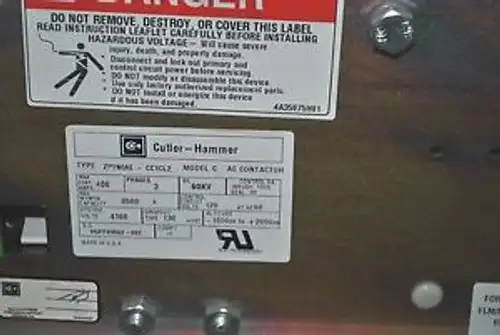 Cutler-Hammer Type ZP1NOAE-CC1CL2 Model C 60 KVA 400 AMP