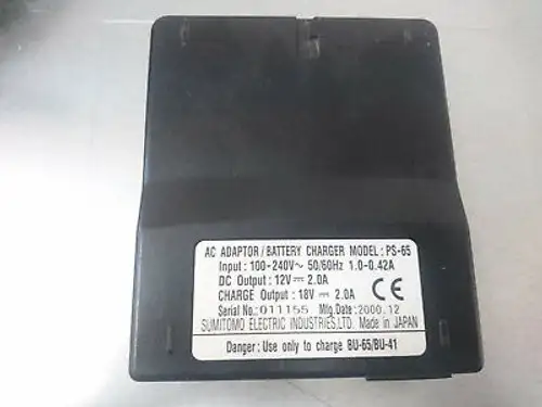 Sumitomo Ps-65 Adapter/Battery Charger For Type-37 Fusion Splicer