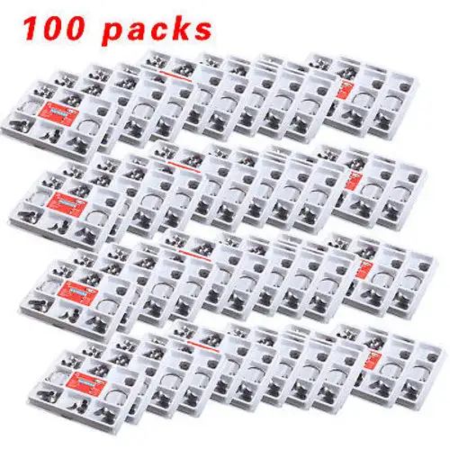 100Pack Dental Matrix Sectional Contoured Metal Matrices Rings 35Um Hard Rekz
