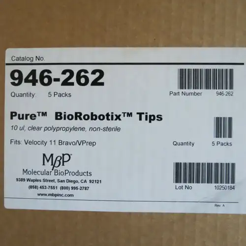 19200 Mbp 10Ul 384 Pipet Tips Velocity11 Bravo & Vprep 946-262 Pipette 50 Trays