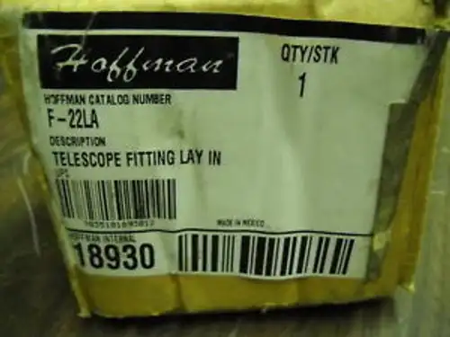 HOFFMAN F-22LA TELESCOPE FITTING LAY IN