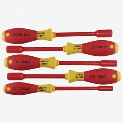 Wiha 32292 5 Piece Insulated Nut Driver SAE Set