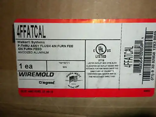 WIREMOLD 4FFATCAL P-THRU ASSEMBLY FLUSH 4IN FURN FEED