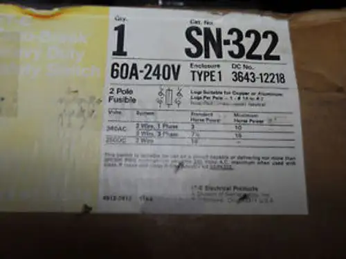 (M6-1) 1 SIEMENS SN-322 ENCLOSURE TYPE 1