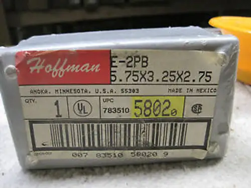 HOFFMAN E-2PB 2 HOLE STEEL ENCLOSURE GREY