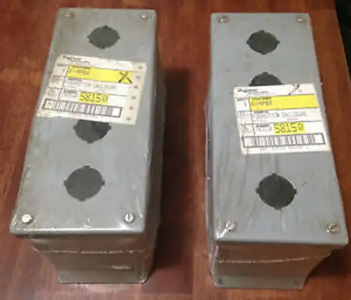Lot of 2 Hoffman E-4PBX Pushbutton Enclosure Extra Deep Panel