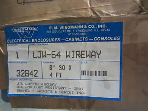 Weigmann Ljw-64 Jic Lay-In Wireway