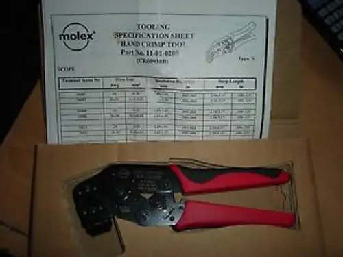 Molex 11-01-0209 Hand Crimping Crimper Tool Wire Cr60930B A24 Awg B26-30 Awg