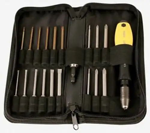 Wiha 38790 20 Piece Esd Safe Quick Release Zipper Case Set