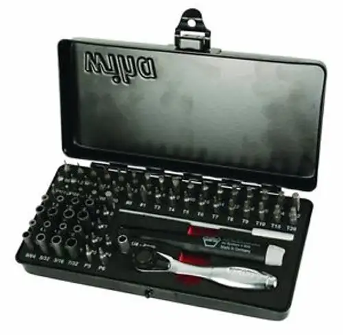 Wiha 65-Pc Precision Micro Bit Ratchet Steel Storage 75965