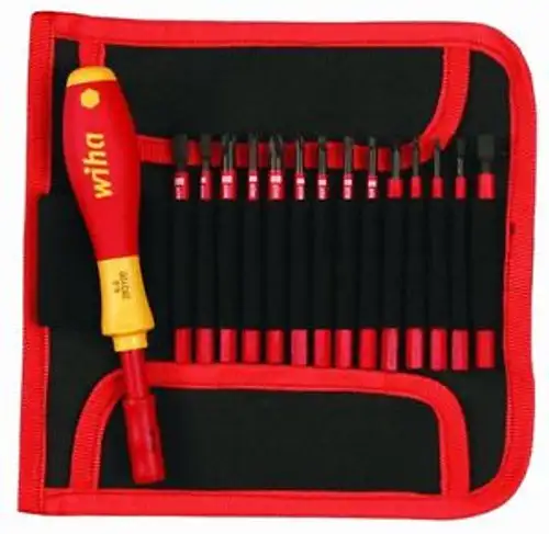 Wiha 15-Pc Insulated Slimline Interchangeable Set Includes Handle With Pouch