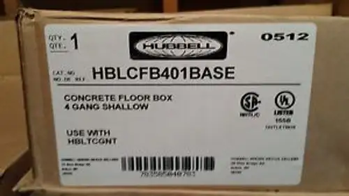 Hubbell Hblcfb401Cb Concrete Floor 4-Gang Shallow 10X10X2.63 With Cover