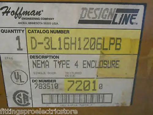 Hoffman D-3L16H1206Lpb Nema 4 Enclosure