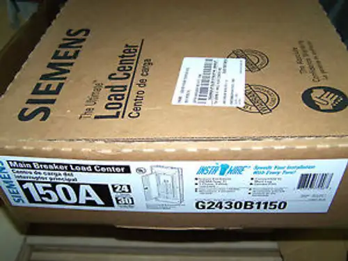 New Siemens Main Breaker Load Center W/ Cover G2430B1150 .... Bp-127