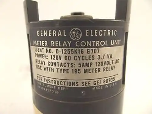 Ge Meter Relay Control Unit 120V 50/60Hz Type 195 Styly D-1255K16-G707