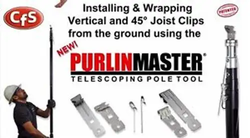 Purlin Master Telescopic Installation Tool Expands from 7' 5" to 17' ~ PMG-18