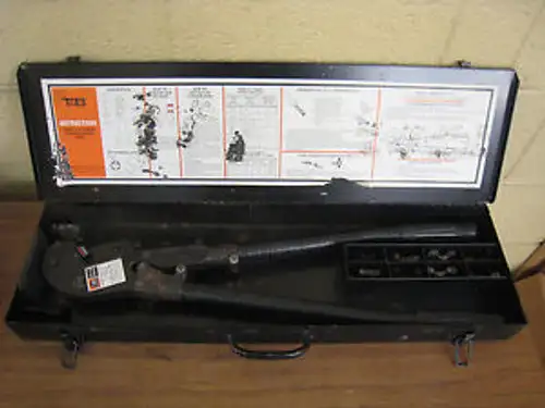 T&B Thomas & Betts Tbm-6S Shure Stake Compression Crimper Crimp Tool W/ Dies