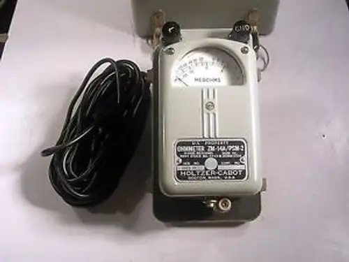 Vintage Holtzer-Cabot Ohmmeter Zm-14/Psm-2 With Cables