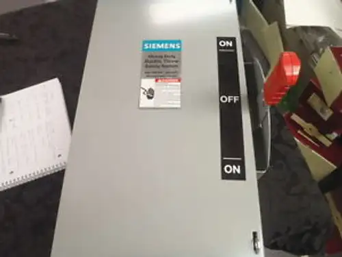 Siemens ..Dtnf362.. 60A 600V Double Throw Heavy Dutyon-Off-Ondisconnect