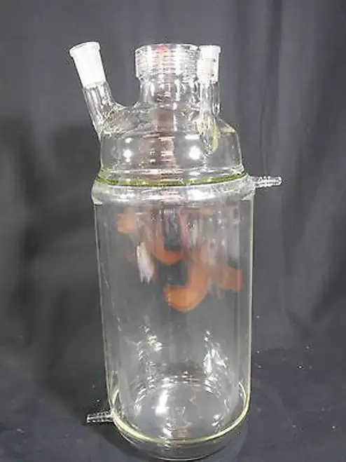 ACE GLASS 4000mL 4L 1-Piece 4-Neck Jacketed Reaction Pressure Vessel #50 7 24/40