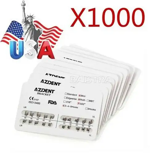 Ups 1000Sets Dental Ortho Bracket Braces Mini Hk 3 4 5 Roth Slot.022 Metal