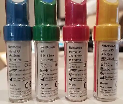 5Xnobel Biocare Nobelactive Dental Implant. Sealed. No Abutments Included