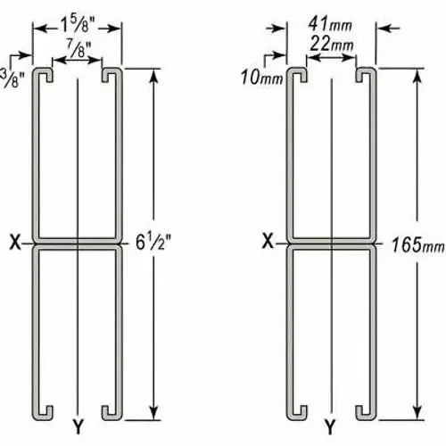 Wesanco W151Ssst31620 Strut 316 Combo Ss 1-5/8X6-1/2 20 Ft.